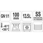 CUVĂ PERFORATĂ GN 1/1, 13.5L, 100MM