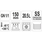 CUVĂ PERFORATĂ GN 1/1, 20.5L, 150MM