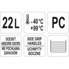 CASEROLĂ DEPOZITARE DIN POLICARBONAT 22L, 280X280X400MM